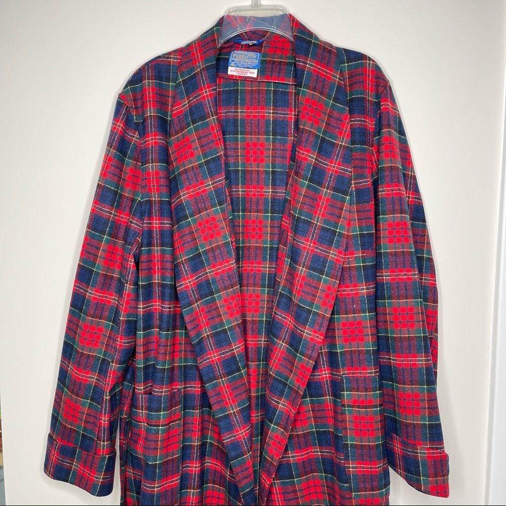 Vintage Pendleton 100% Virgin Wool USA Macpherson Tartan Plaid Longline Robe